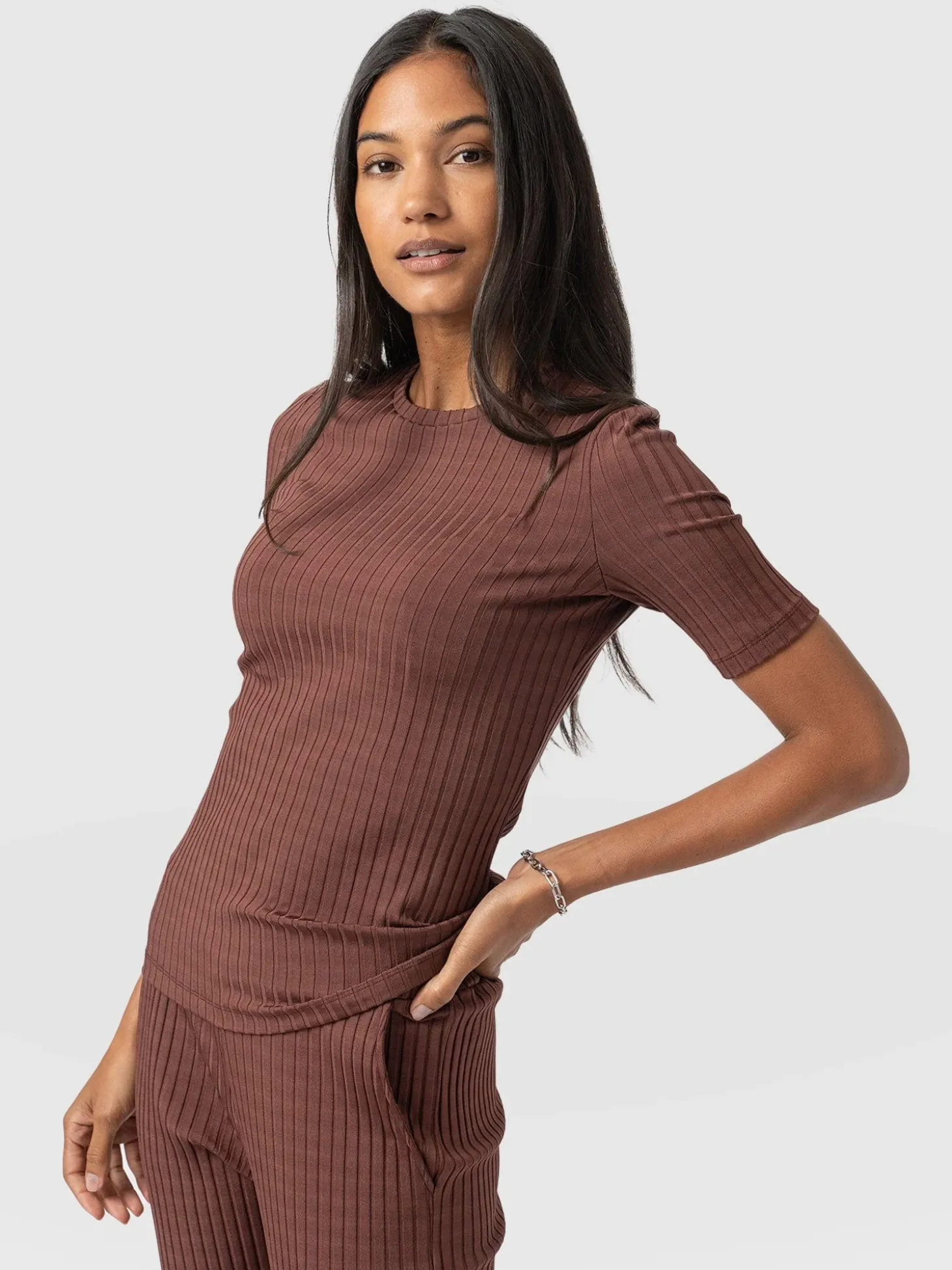 Adaline Tee - Maroon Rib