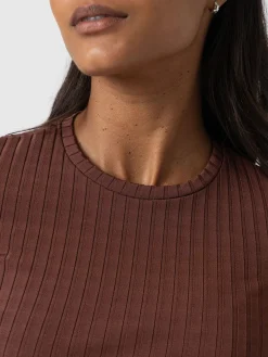 Adaline Tee - Maroon Rib