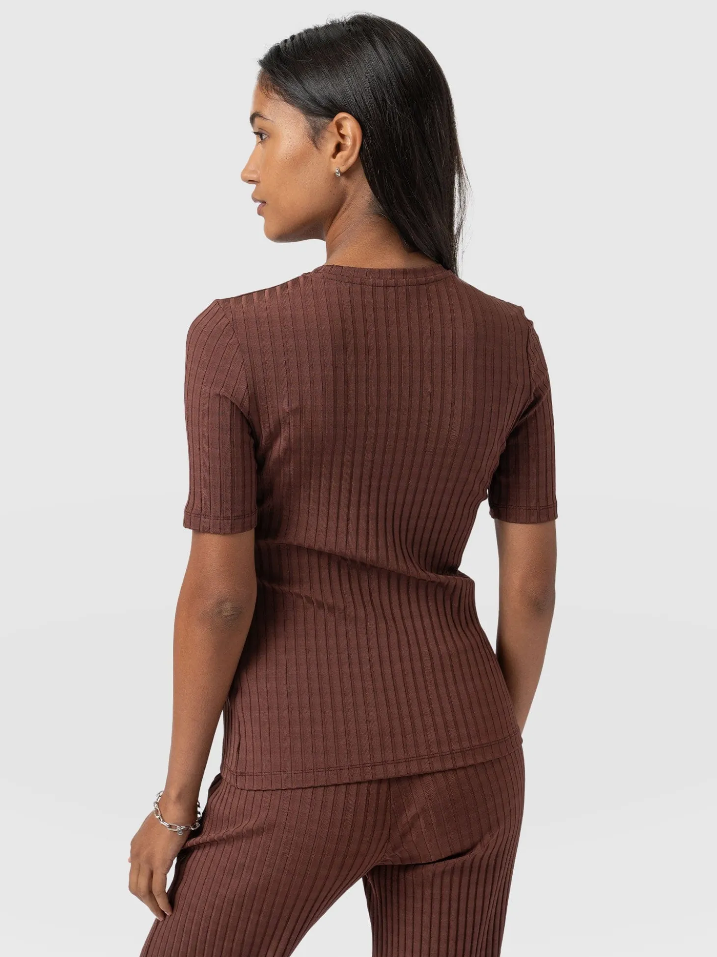 Adaline Tee - Maroon Rib