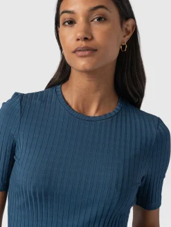 Adaline Tee - Teal Rib