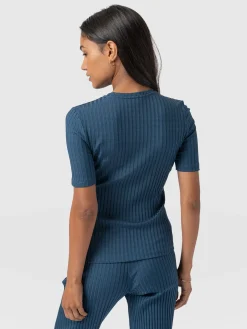 Adaline Tee - Teal Rib