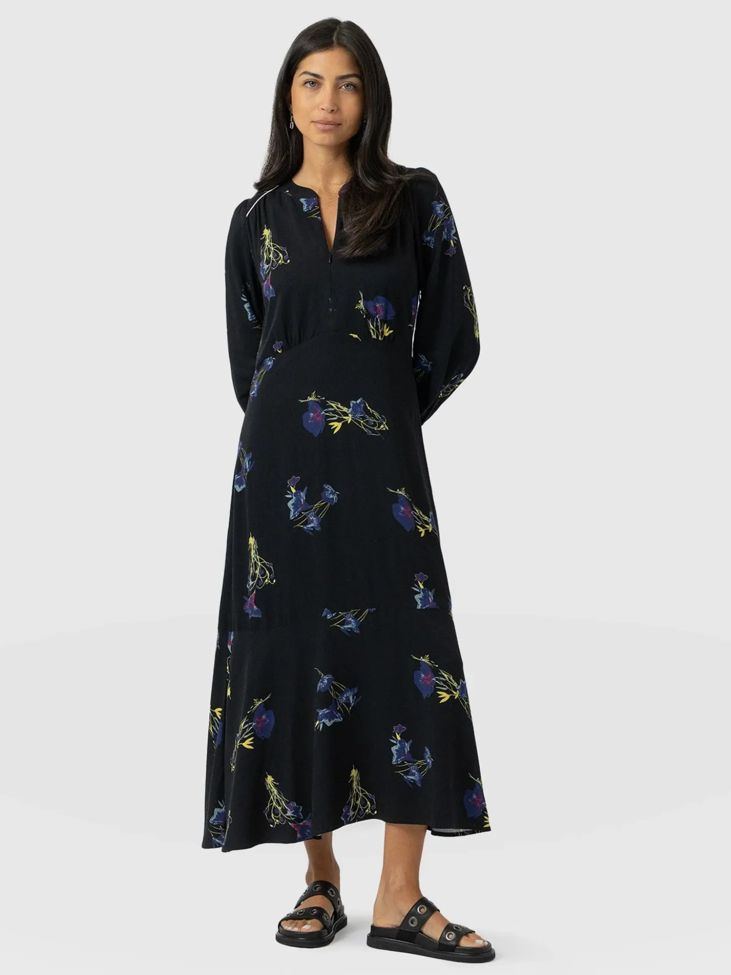 Adaline Zip Up Dress - Blue Lily Gardens