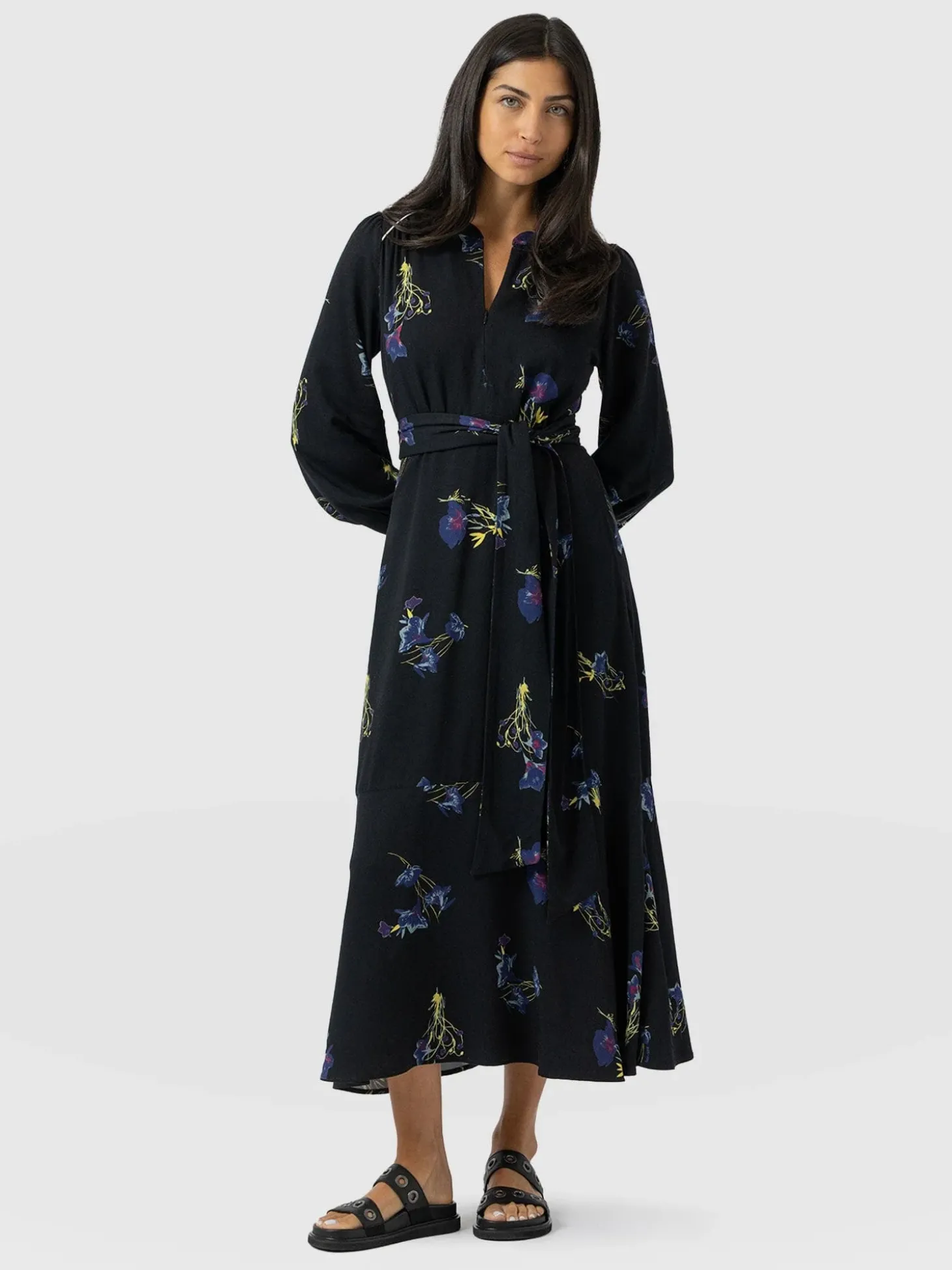 Adaline Zip Up Dress - Blue Lily Gardens
