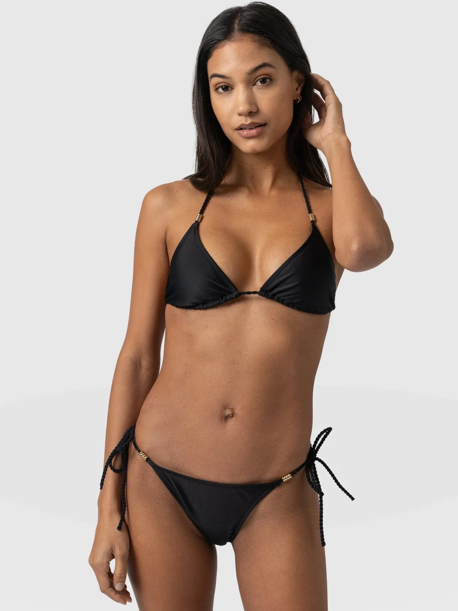 Alba Tie Side Bikini Bottom - Black