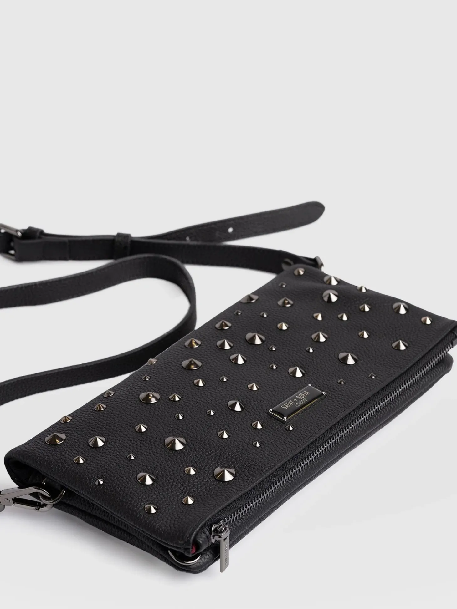Alexis Studded Clutch - Black