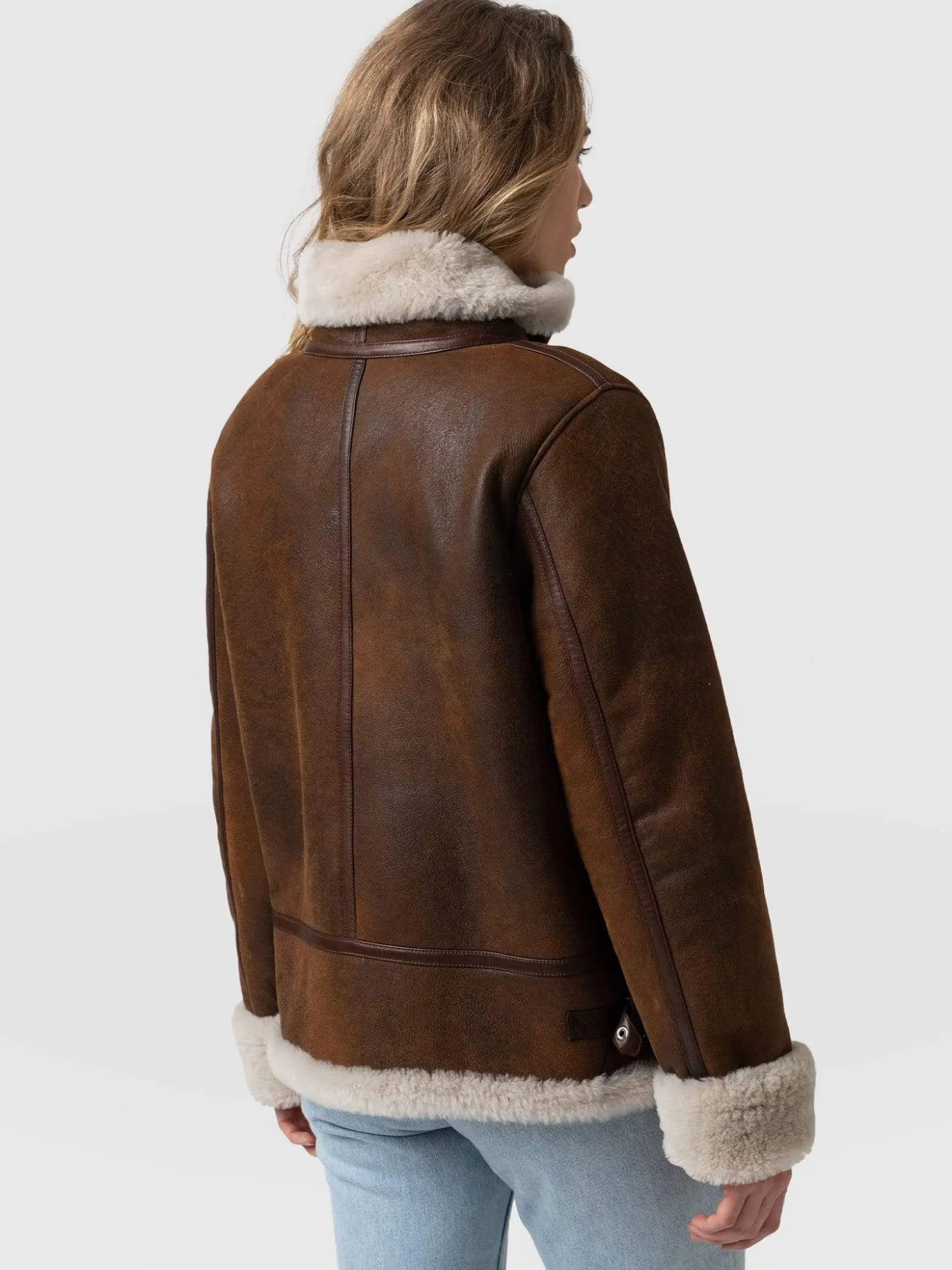 Amelia Aviator Jacket - Brown
