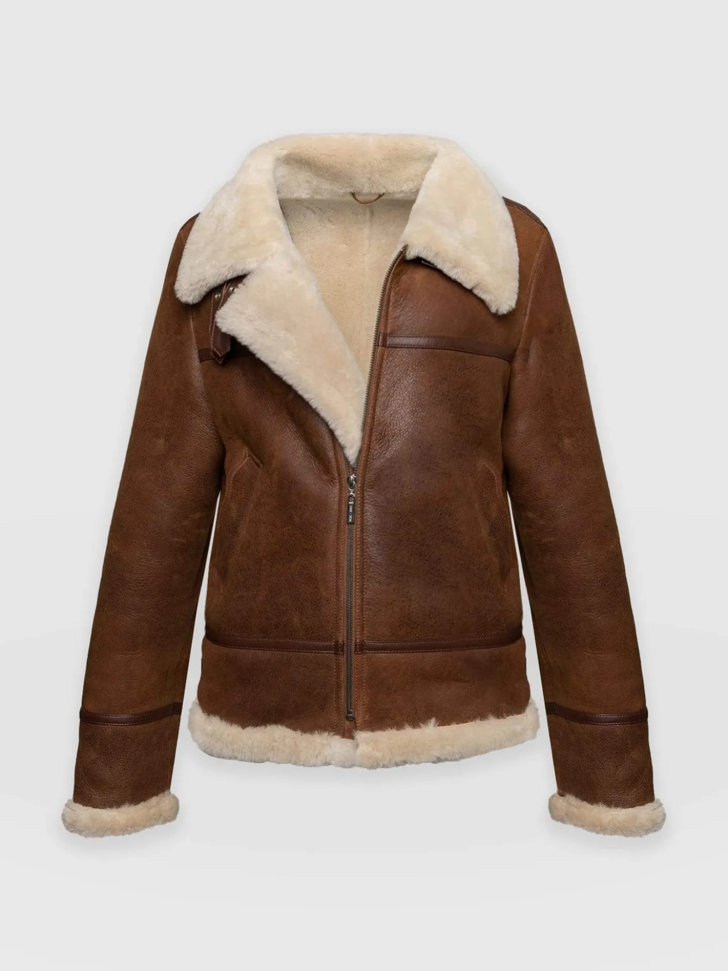 Amelia Aviator Jacket - Brown