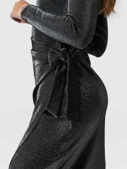 Amelia Wrap Dress - Silver