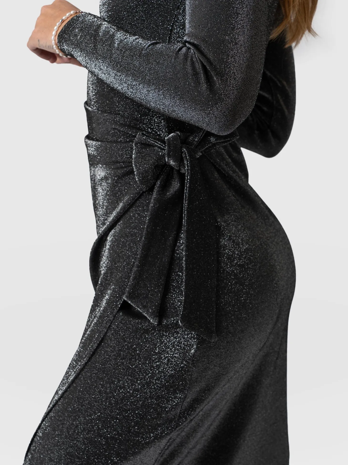 Amelia Wrap Dress - Silver