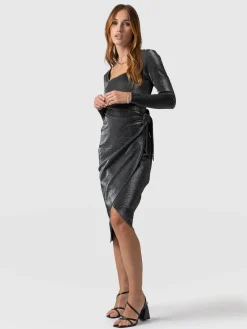 Amelia Wrap Dress - Silver
