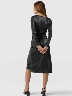 Amelia Wrap Dress - Silver
