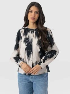Amelie Blouse - White Fade Floral