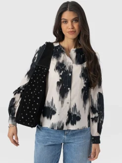 Amelie Blouse - White Fade Floral