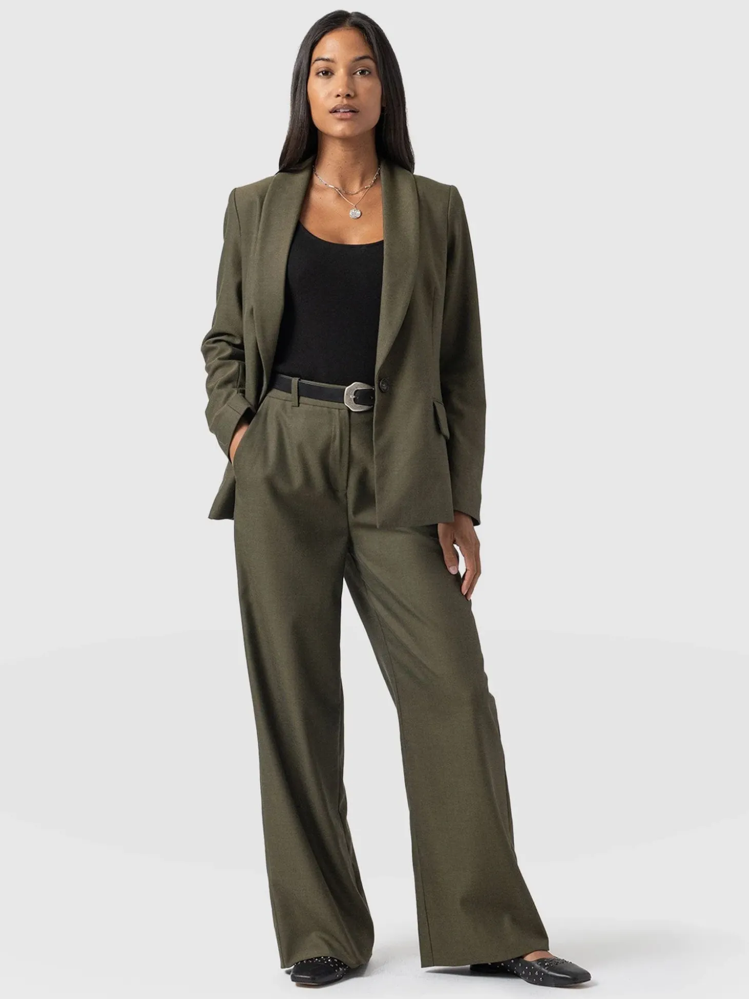 Argent Wide Leg Pant - Khaki