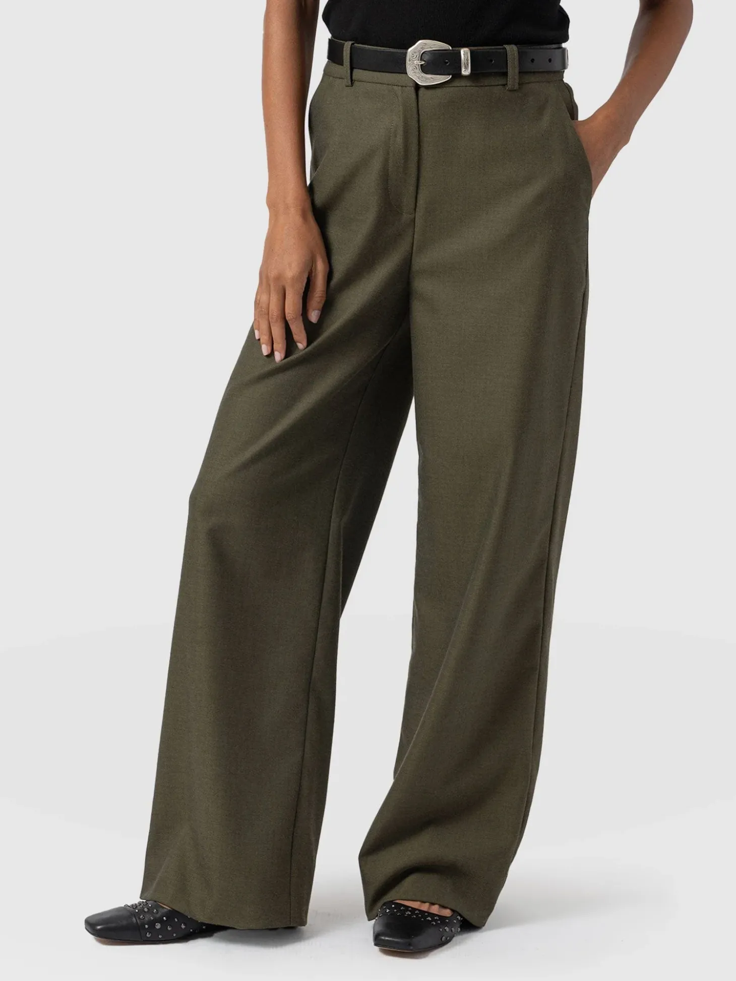 Argent Wide Leg Pant - Khaki