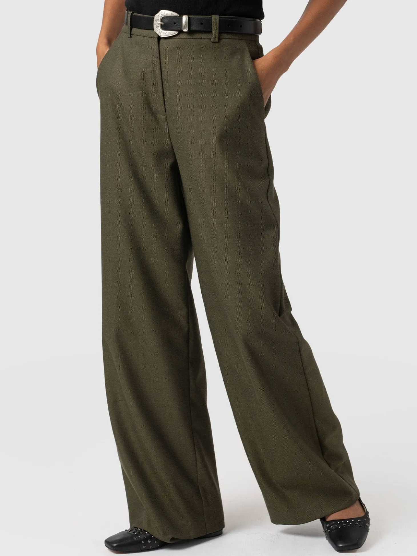 Argent Wide Leg Pant - Khaki