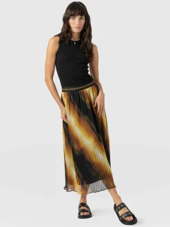 Aria Pleated Skirt - Yellow Gradient