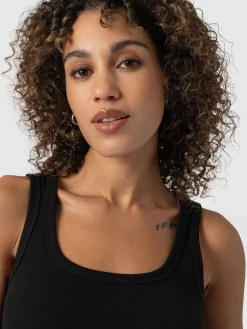 Asher Scoop Neck Vest - Black