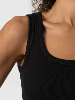 Asher Scoop Neck Vest - Black