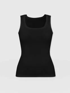 Asher Scoop Neck Vest - Black