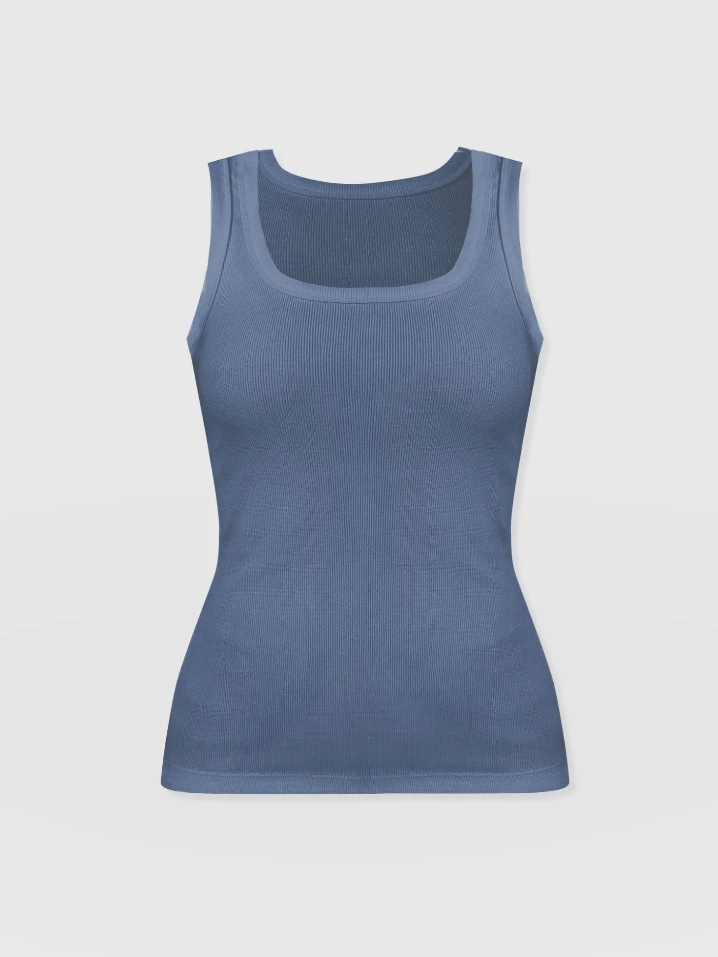 Asher Scoop Neck Vest - Dusty Blue