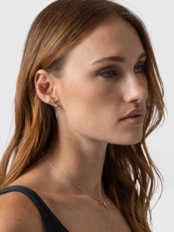 Astral Lightning Charm Drop Earrings - Silver