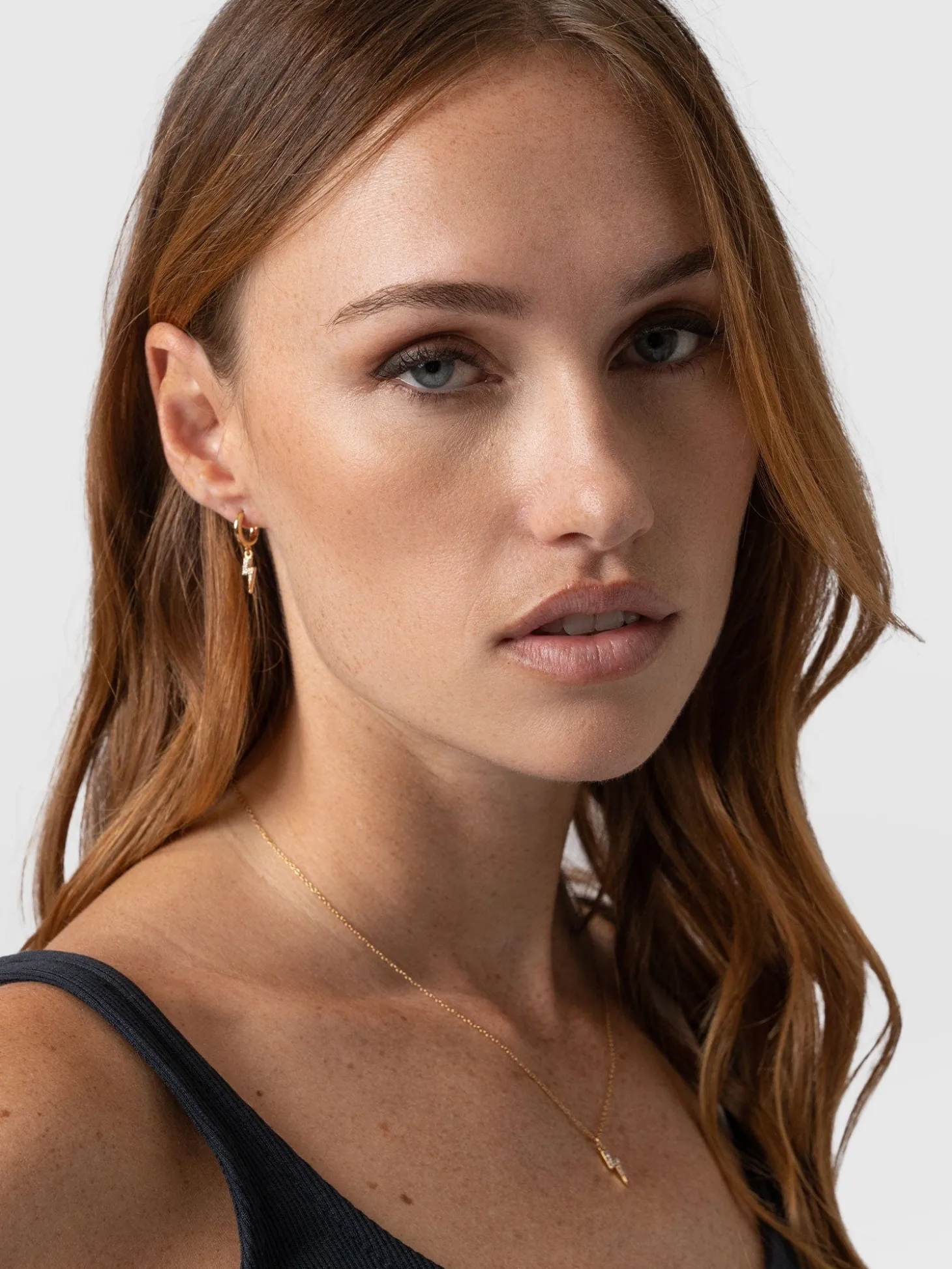 Astral Lightning Charm Drop Earrings - Gold