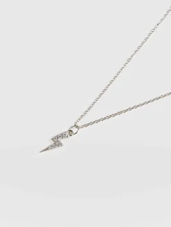 Astral Lightning Charm Necklace - Silver