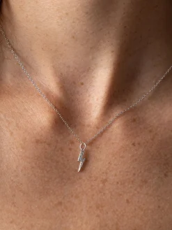 Astral Lightning Charm Necklace - Silver