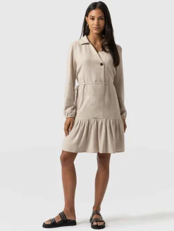 Aurelia Mini Linen Dress - Oatmeal