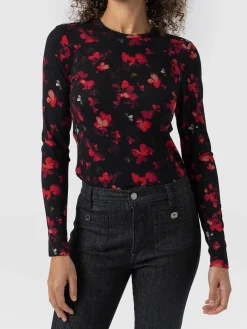 Austen Crew Neck Long Sleeve Tee - Pink Aurora