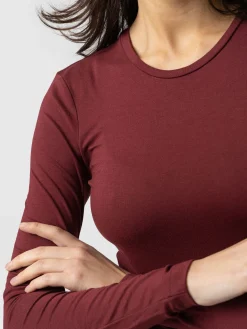 Austen Crew Neck Tee - Burgundy