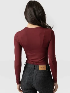 Austen Crew Neck Tee - Burgundy