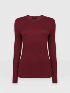 Austen Crew Neck Tee - Burgundy