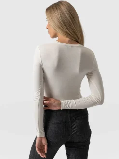 Austen Crew Neck Tee - Cream