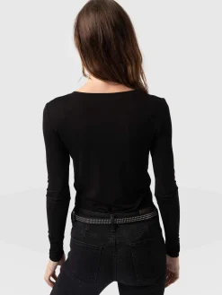 Austen V Neck Tee - Black