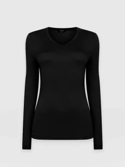 Austen V Neck Tee - Black