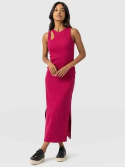 Axel Cut Out Dress - Fuchsia Pink