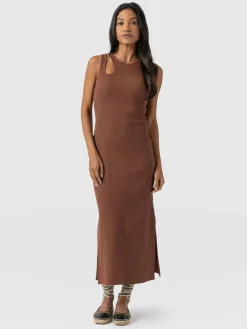 Axel Cut Out Dress - Russet Brown