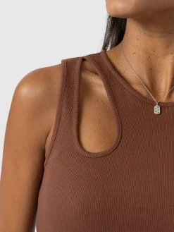 Axel Cut Out Dress - Russet Brown