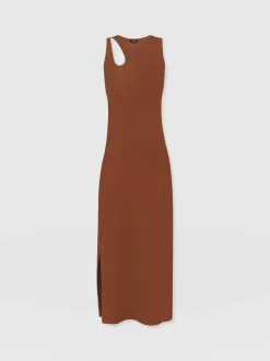 Axel Cut Out Dress - Russet Brown