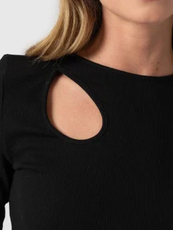 Axel Cut Out Long Sleeve Tee - Black