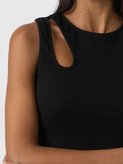 Axel Cut Out Vest - Black