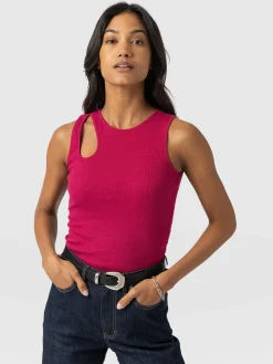 Axel Cut Out Vest - Fuchsia Pink