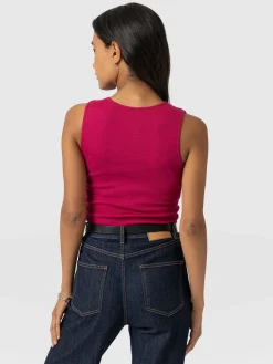 Axel Cut Out Vest - Fuchsia Pink