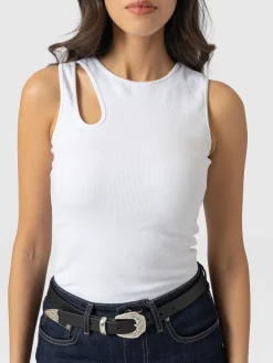 Axel Cut Out Vest - White