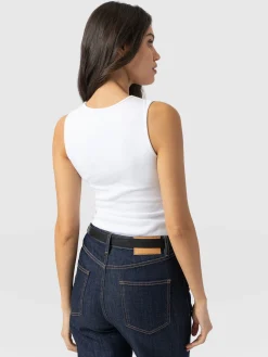 Axel Cut Out Vest - White