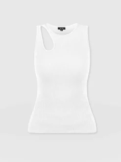 Axel Cut Out Vest - White
