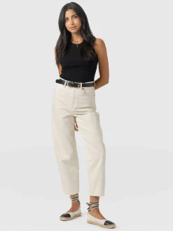 Barrel Leg Jean - Cream