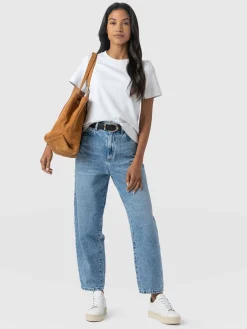 Barrel Leg Jean - Mid Blue